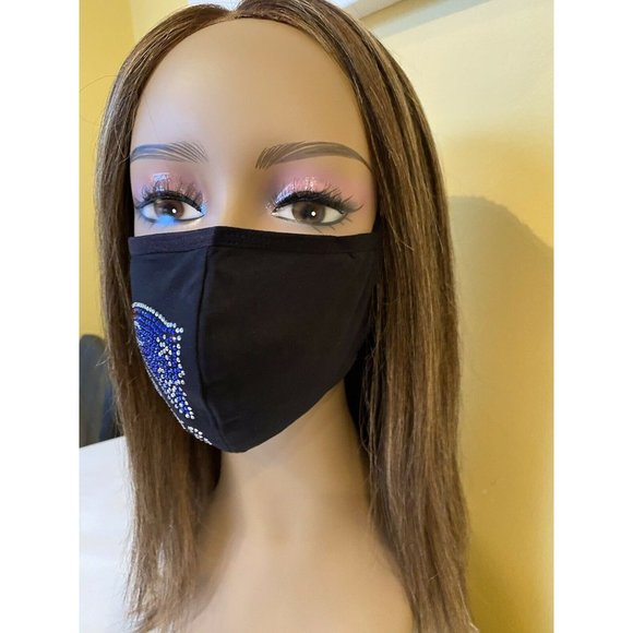 New England Patriots Rhinestone Bling Face Mask Side Logo - Picture 9 of 12